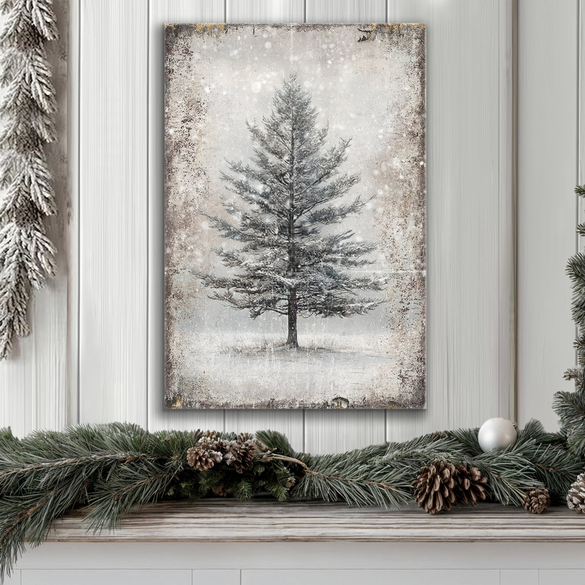 Vintage Christmas Tree Wall Art