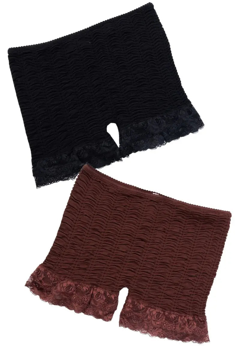 Stretch Smock Textured Lace Trimmed Lounge Shorts 🩳