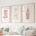 Cowgirl Boots Preppy Modern Wall Art Poster Set