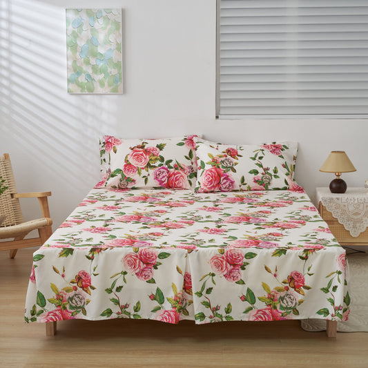DaDa Romantic Roses Ruffled Floral Bed Skirt