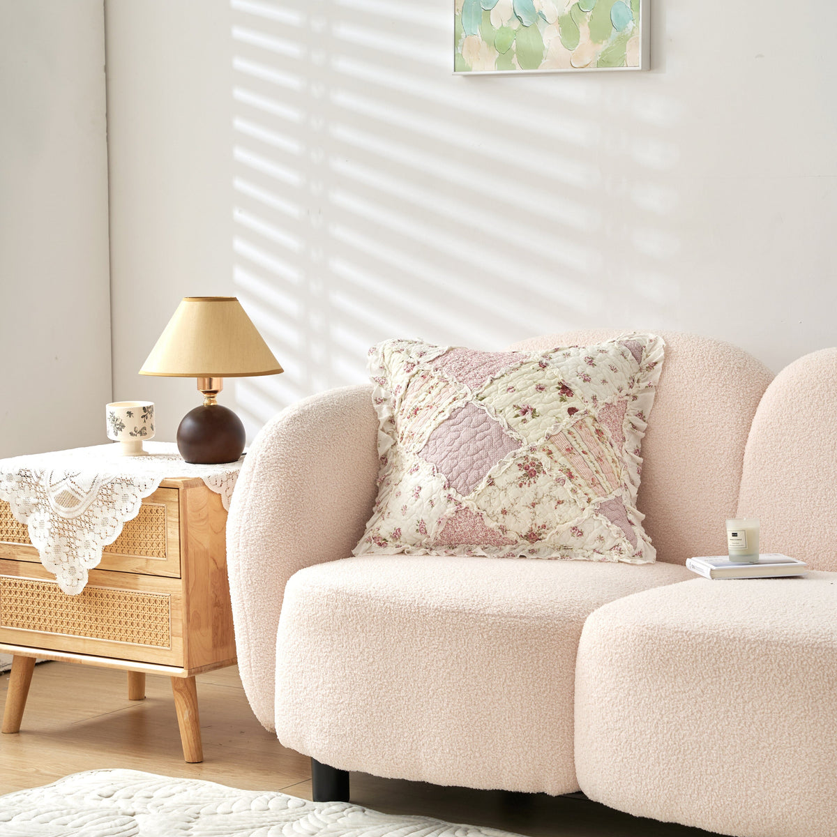 DaDalogy Blush Cottage Rose Pillow Covers – Set of 2