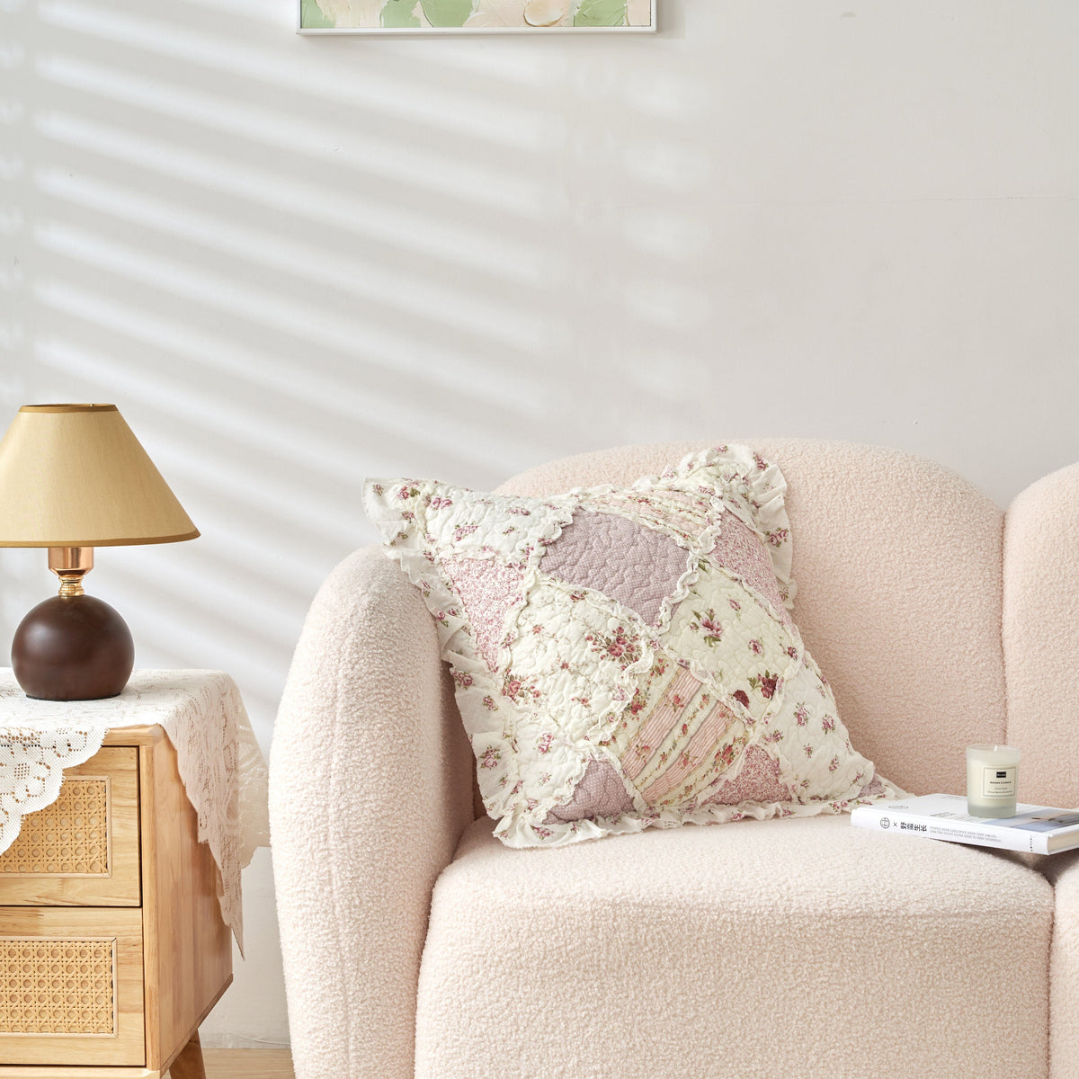 DaDalogy Blush Cottage Rose Pillow Covers – Set of 2