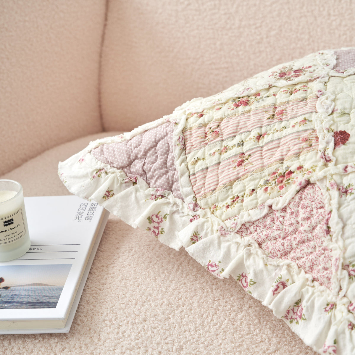 DaDalogy Blush Cottage Rose Pillow Covers – Set of 2