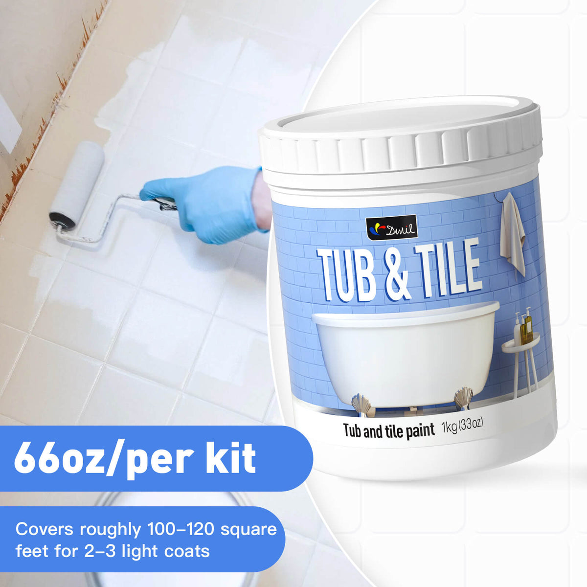 DWIL Water-Based Tub & Tile Refinishing Kit with Tools