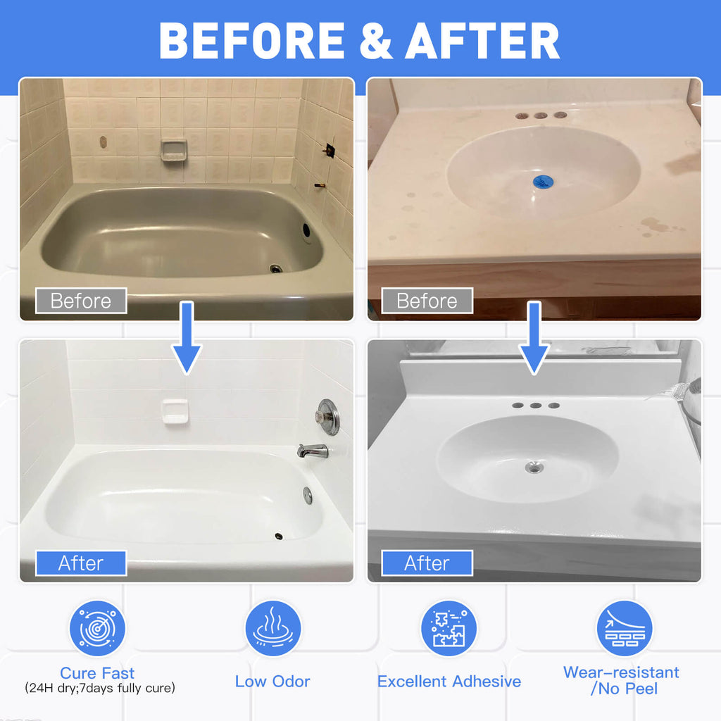 DWIL Water-Based Tub & Tile Refinishing Kit with Tools