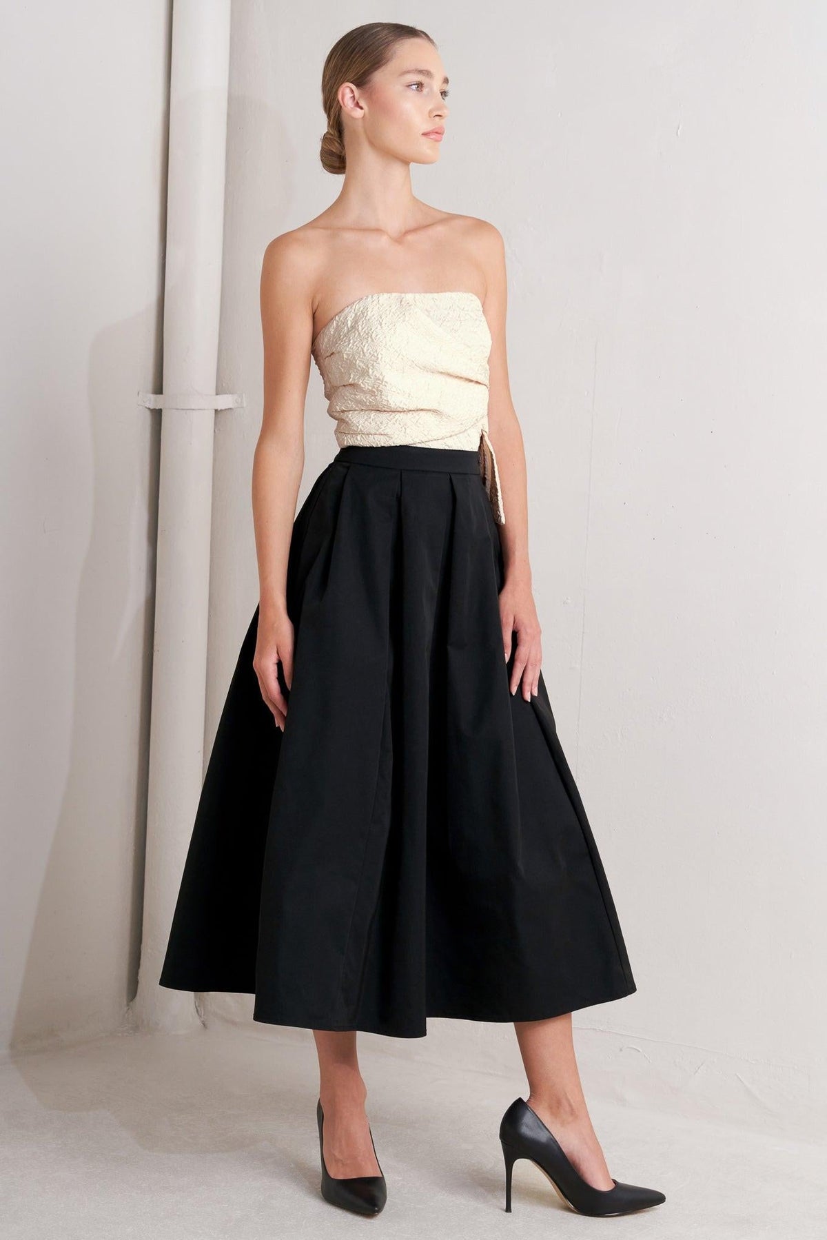 MONO BALLET WOVEN MIDI DRESS