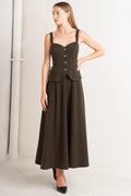 HERITAGE TAILOR WOVEN MIDI DRESS