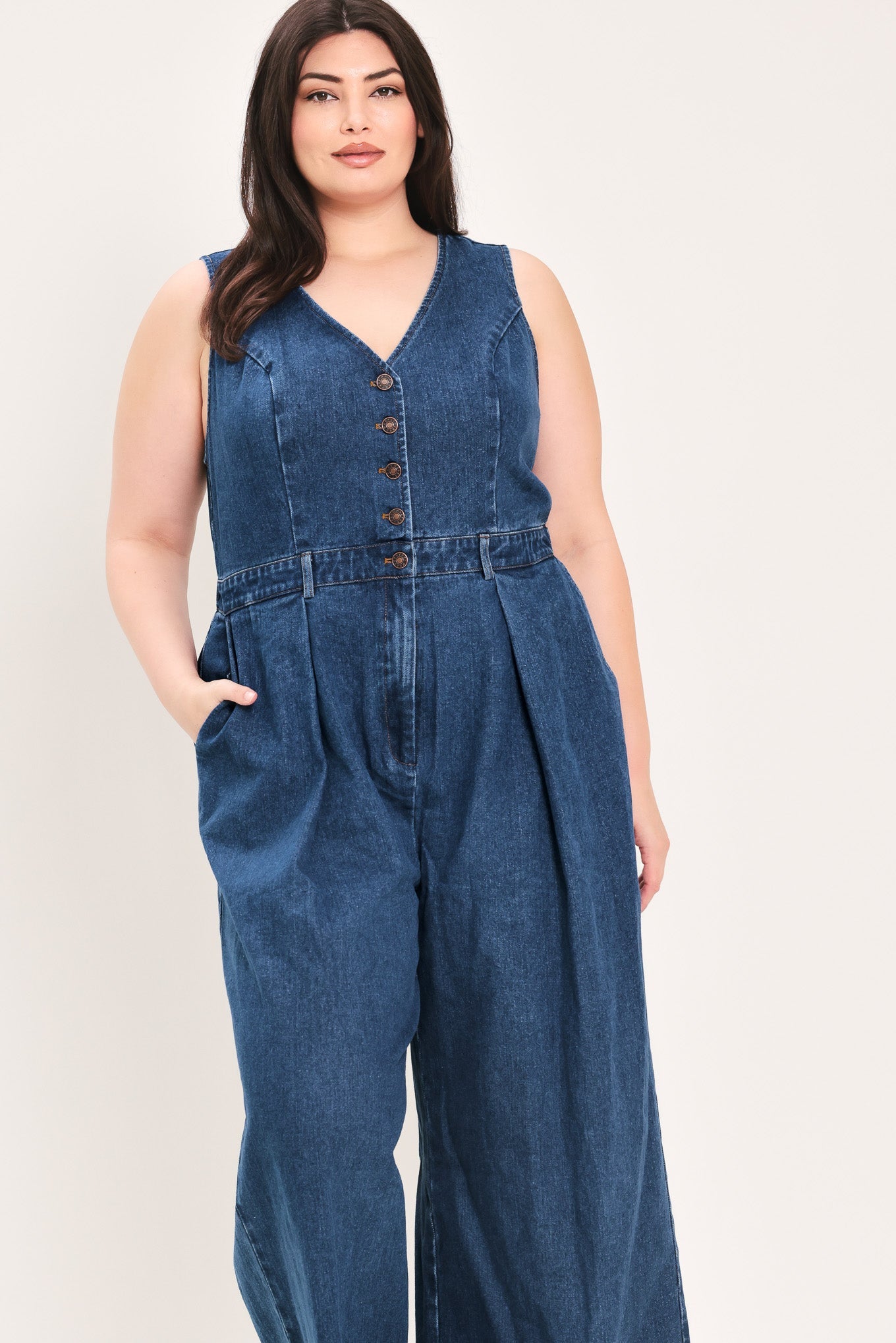 RUNWAY HIT LINE DENIM JUMPSUIT