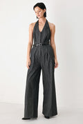 EXECUTIVE NOIR FLOW WOVEN JUMPSUIT