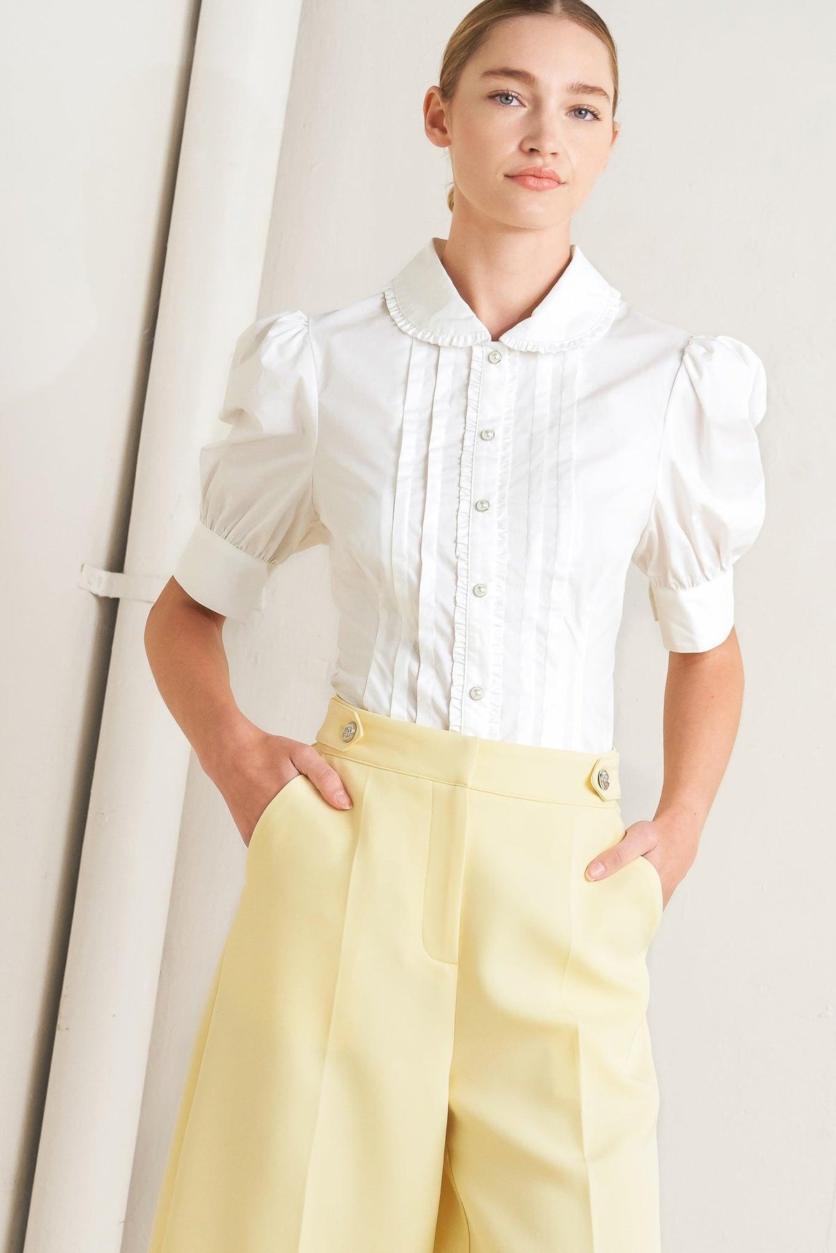 REFINED ROMANCE WOVEN TOP