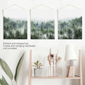 Misty Mountain Forest Set of 3. Evergreen Pine Trees Nature Decor