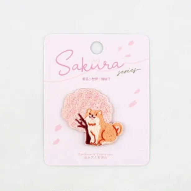 Kawaii Cherry Blossom Iron On Embroidery Patches