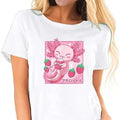 Kawaii Axolotl Strawberry Milk T-Shirt