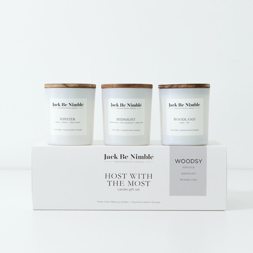 Host With the Most Woodsy Soy Candle Gift Set