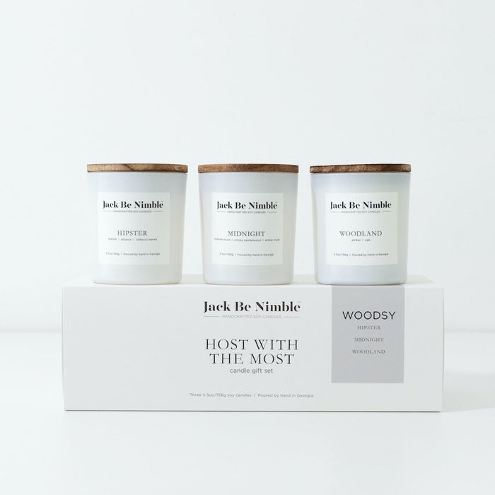 Host With the Most Woodsy Soy Candle Gift Set
