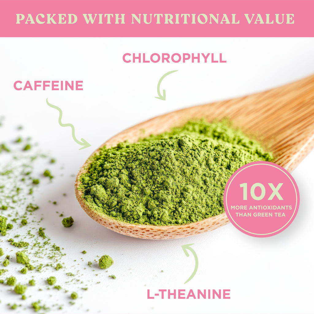 Harmony Matcha Strawberry, Premium Shade-Grown Japanese Matcha, Sweetened with Organic Sugar, 10 Count Per Carton
