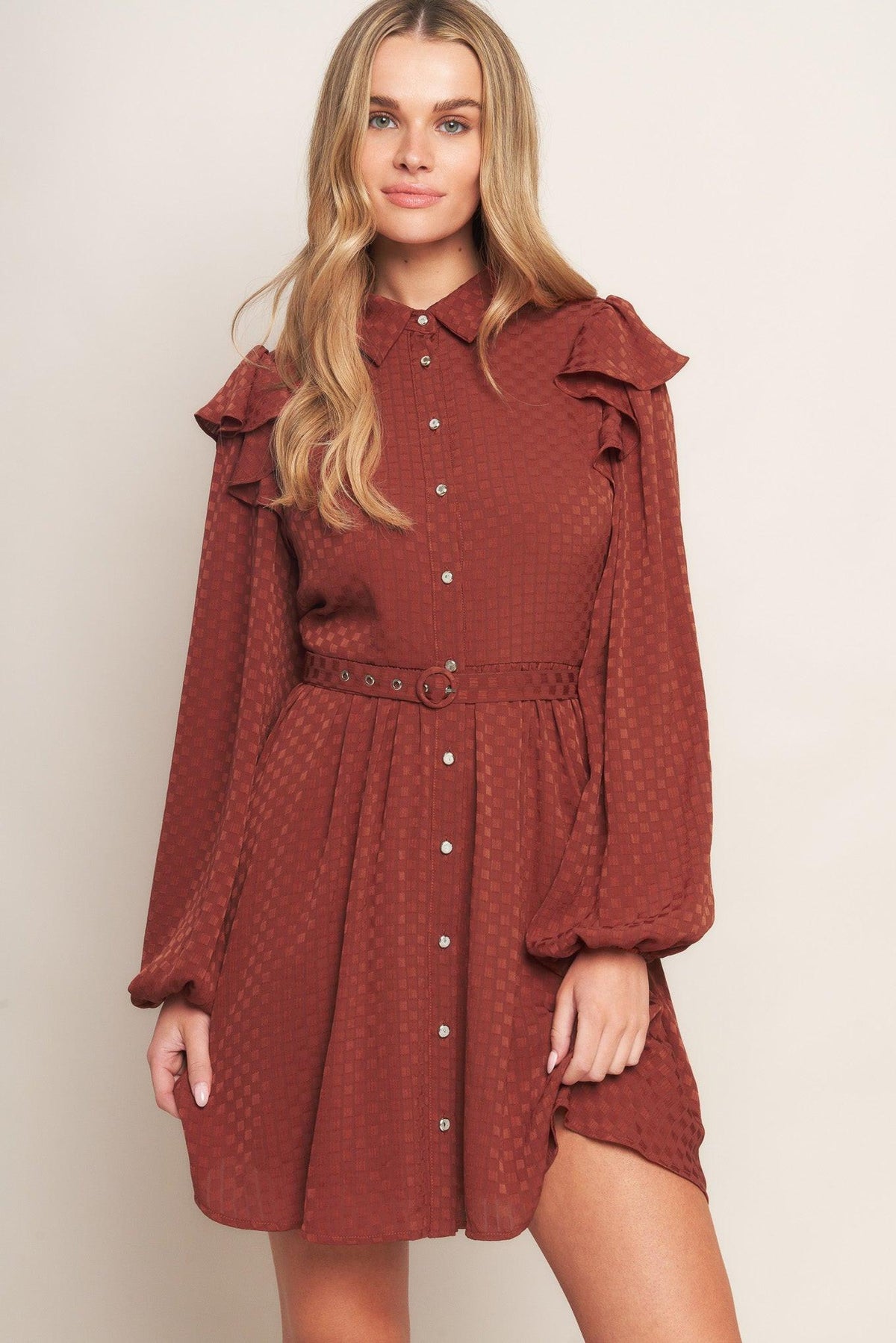 CALL IT LOVE WOVEN MINI DRESS