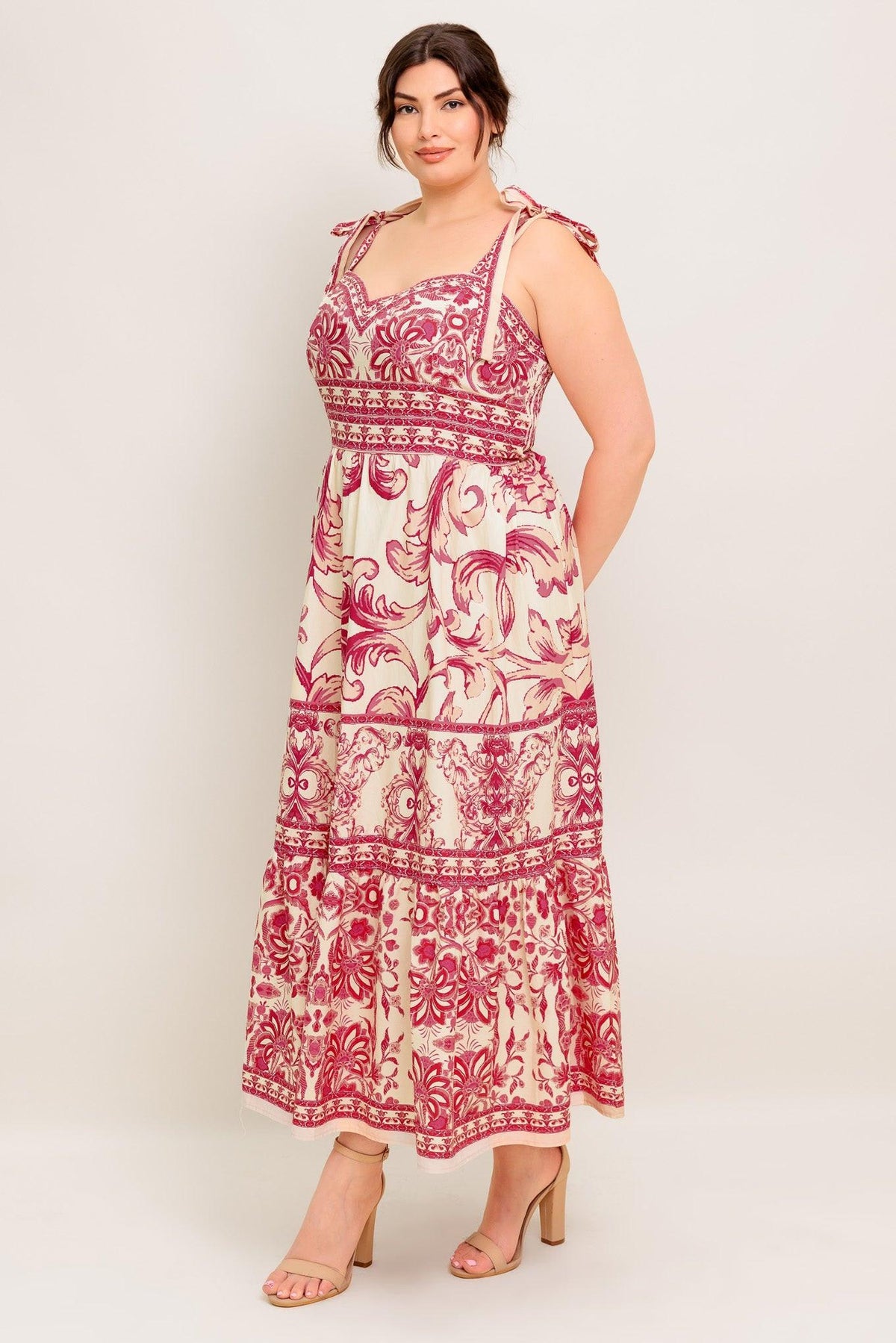 THE GARDEN'S SECRET WOVEN MIDI DRESS