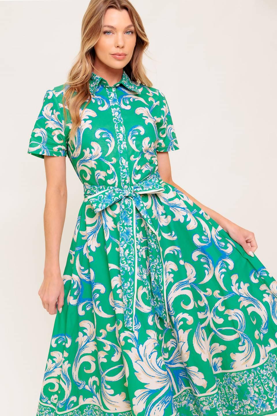 SUMMER BOUQUET WOVEN MIDI DRESS