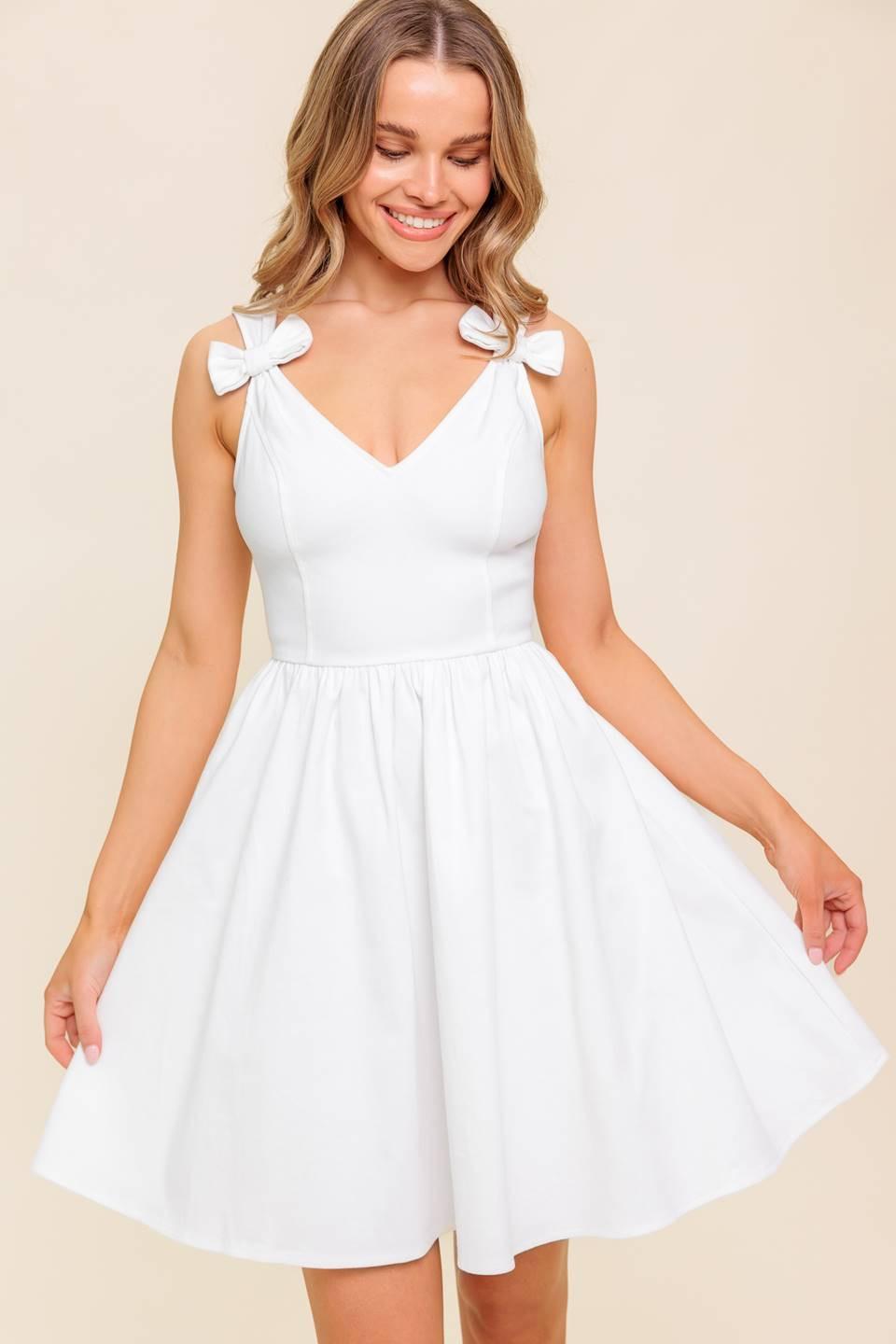 LOVABLE SPIRIT WHITE DENIM WOVEN MINI DRESS