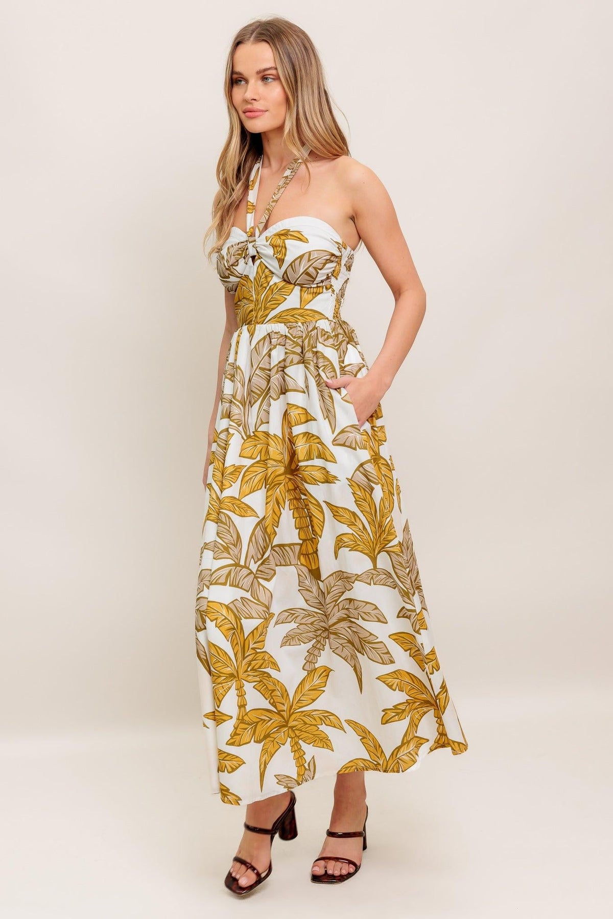 PETITE LOVE WOVEN MIDI DRESS