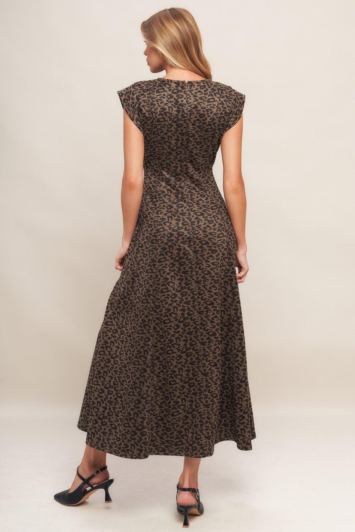 URBAN JUNGLE GLAM SUEDED KNIT MIDI DRESS