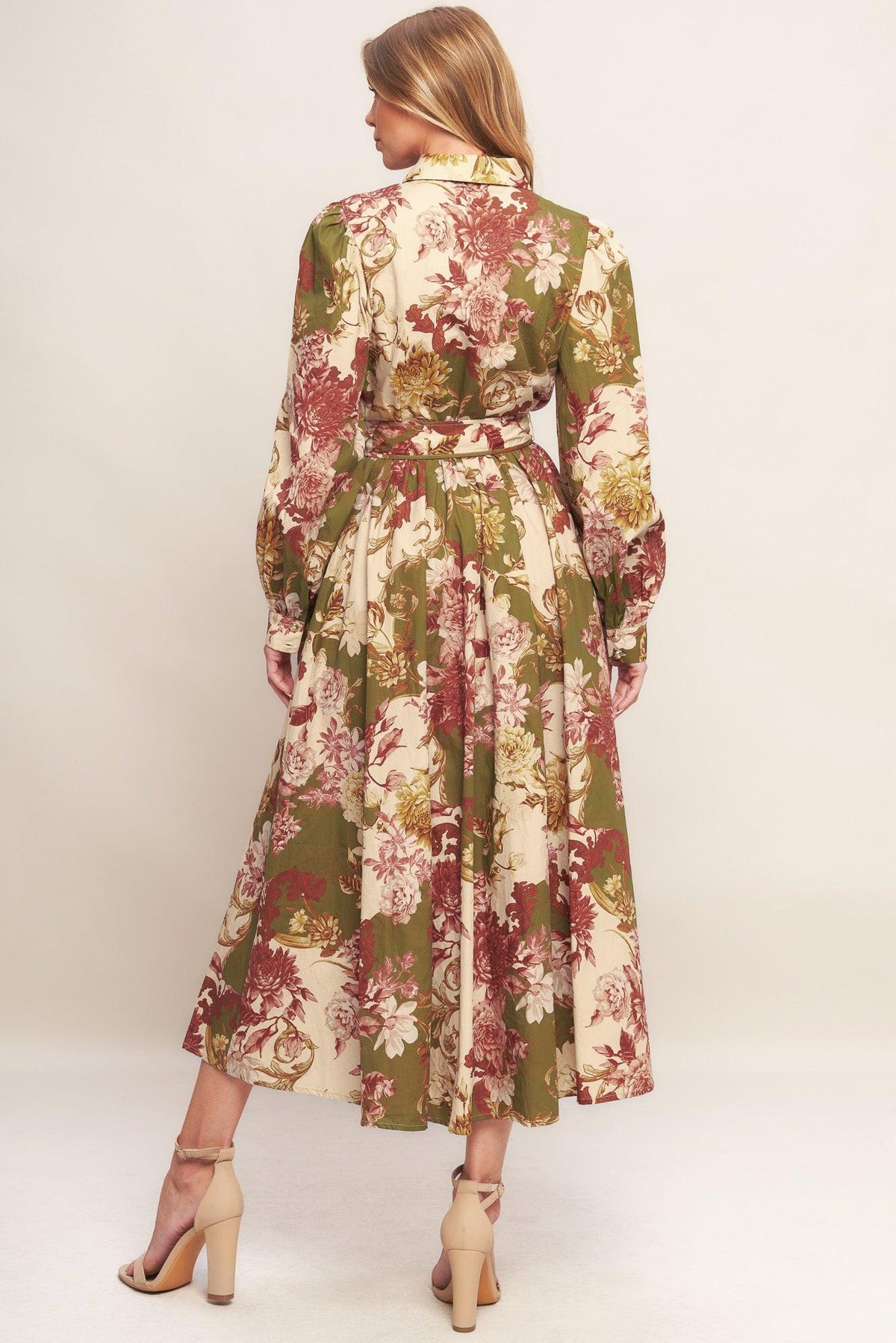 COUNTRY ROMANCE WOVEN MIDI DRESS