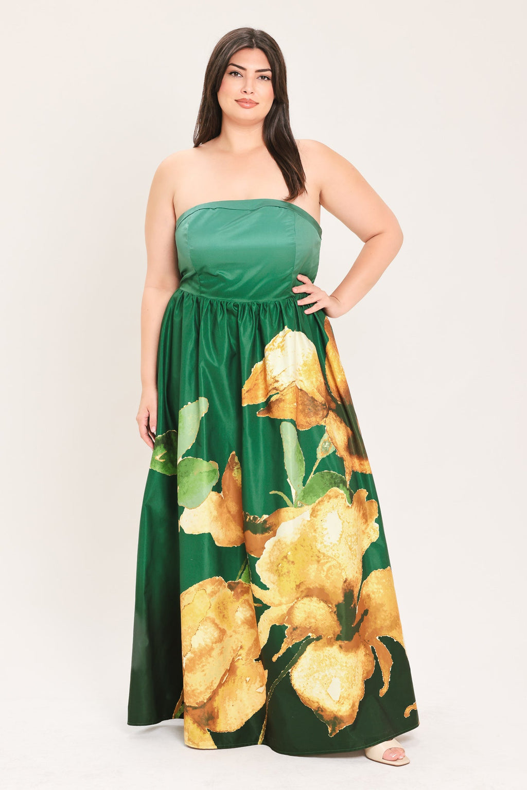 GOLDEN ROSE AFTERGLOW WOVEN MAXI DRESS