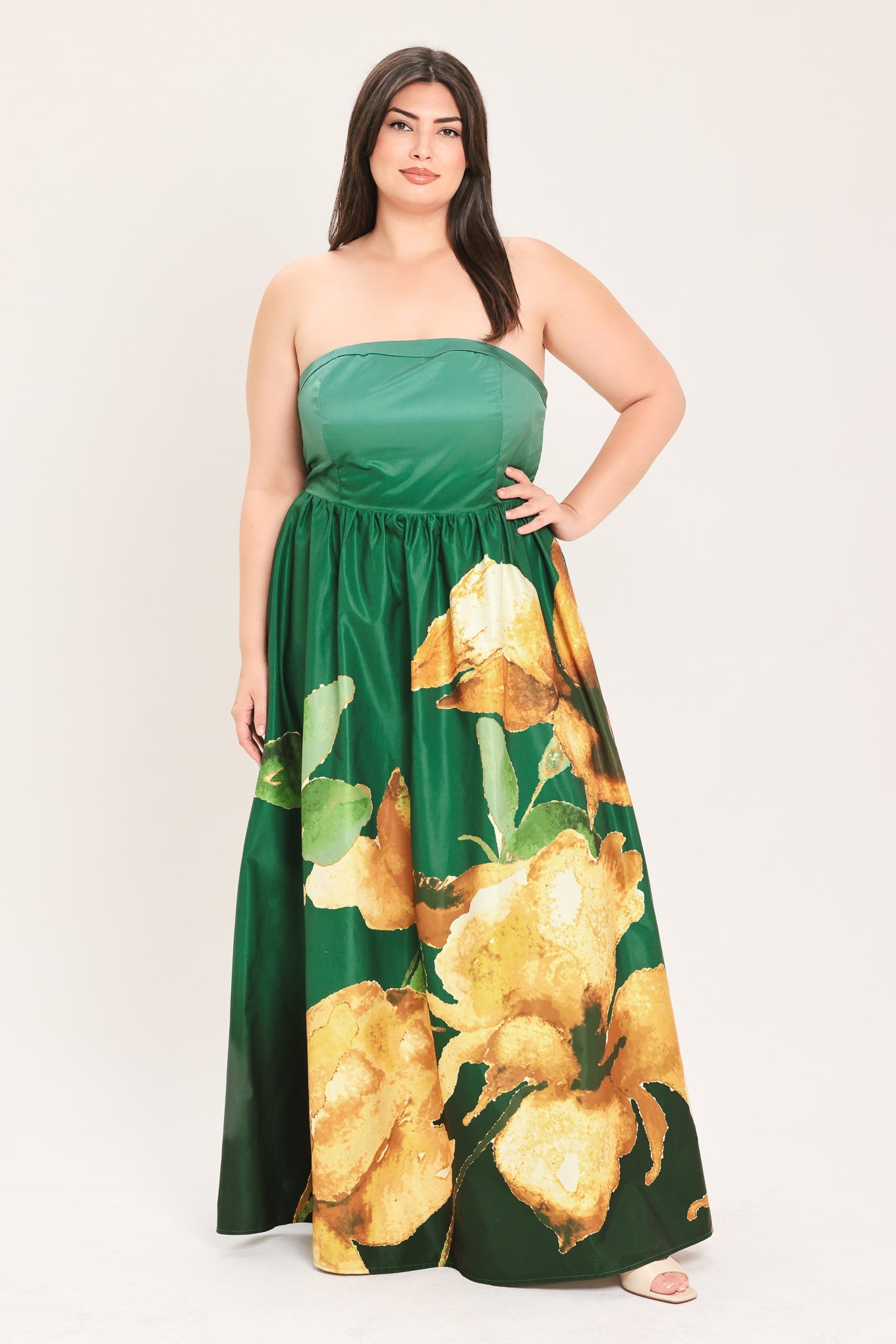 GOLDEN ROSE AFTERGLOW WOVEN MAXI DRESS