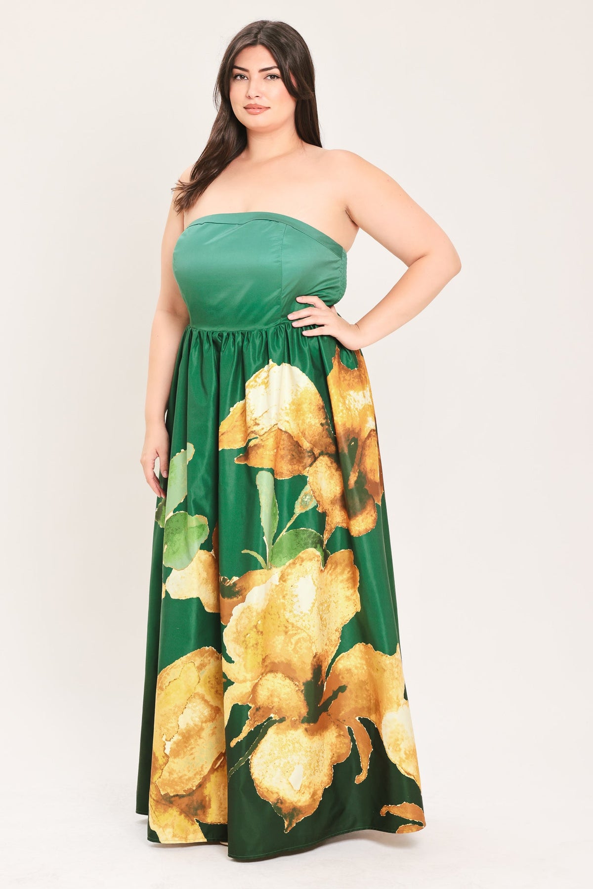 GOLDEN ROSE AFTERGLOW WOVEN MAXI DRESS