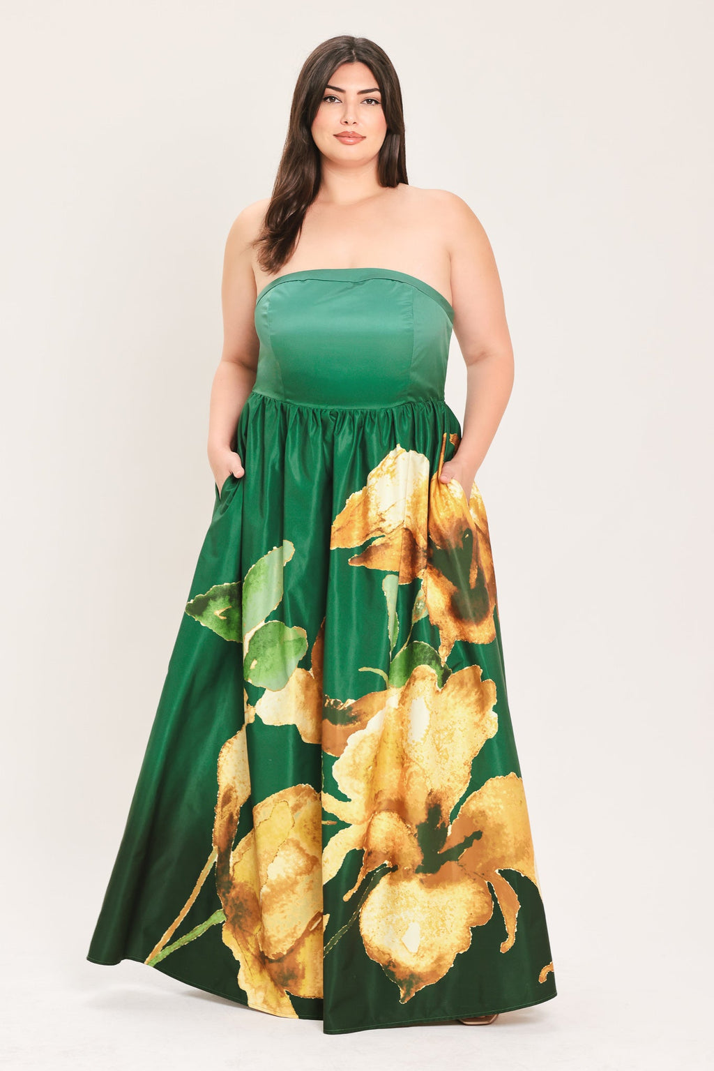 GOLDEN ROSE AFTERGLOW WOVEN MAXI DRESS