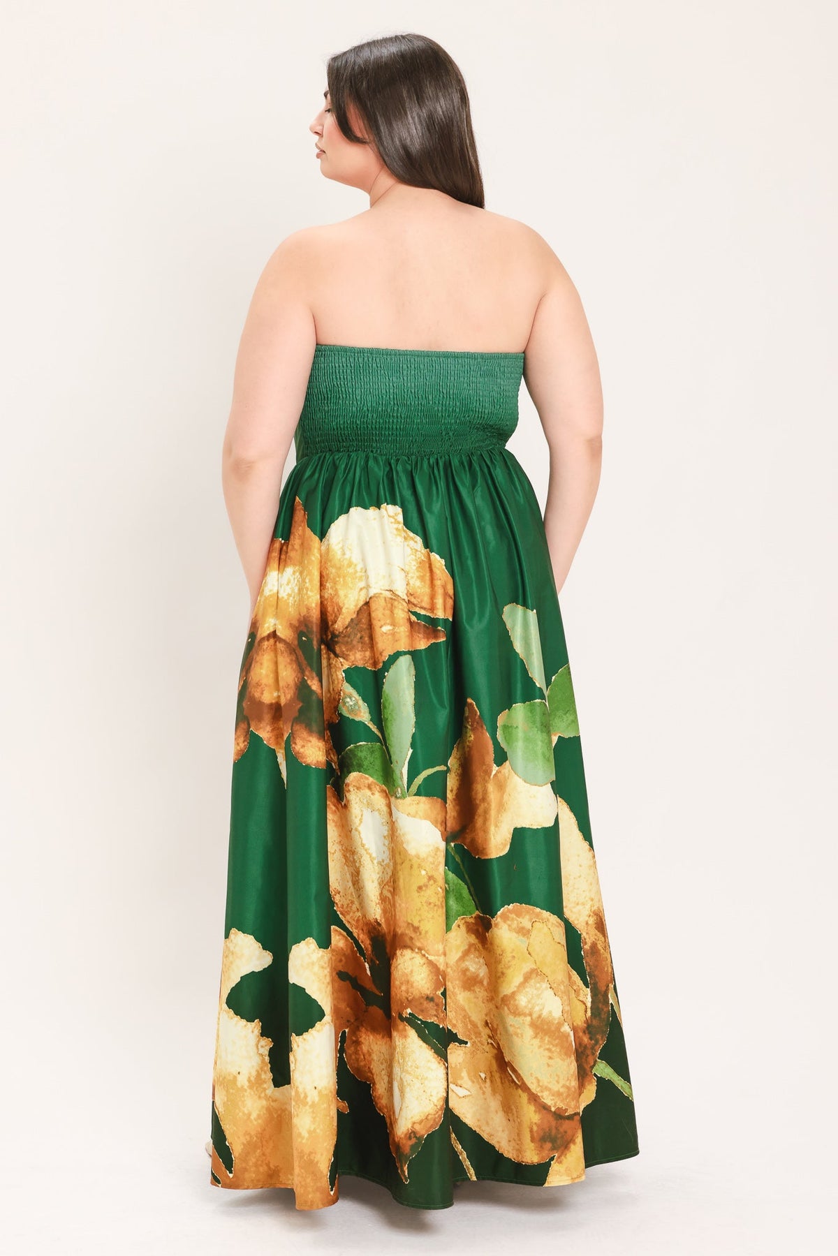 GOLDEN ROSE AFTERGLOW WOVEN MAXI DRESS