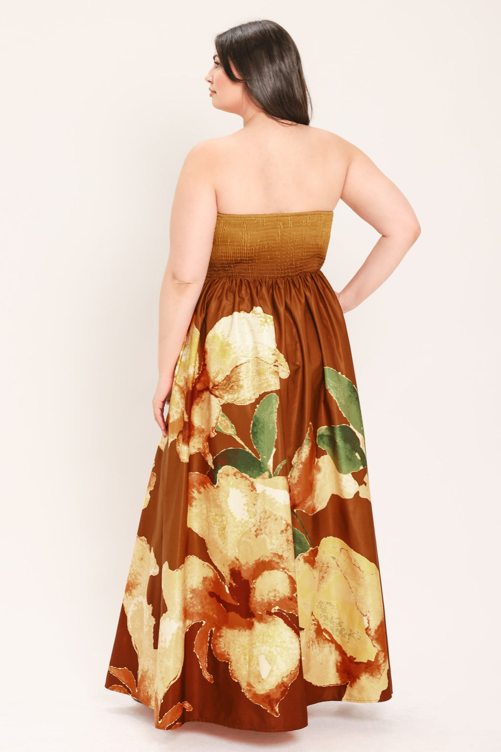 GOLDEN ROSE AFTERGLOW WOVEN MAXI DRESS