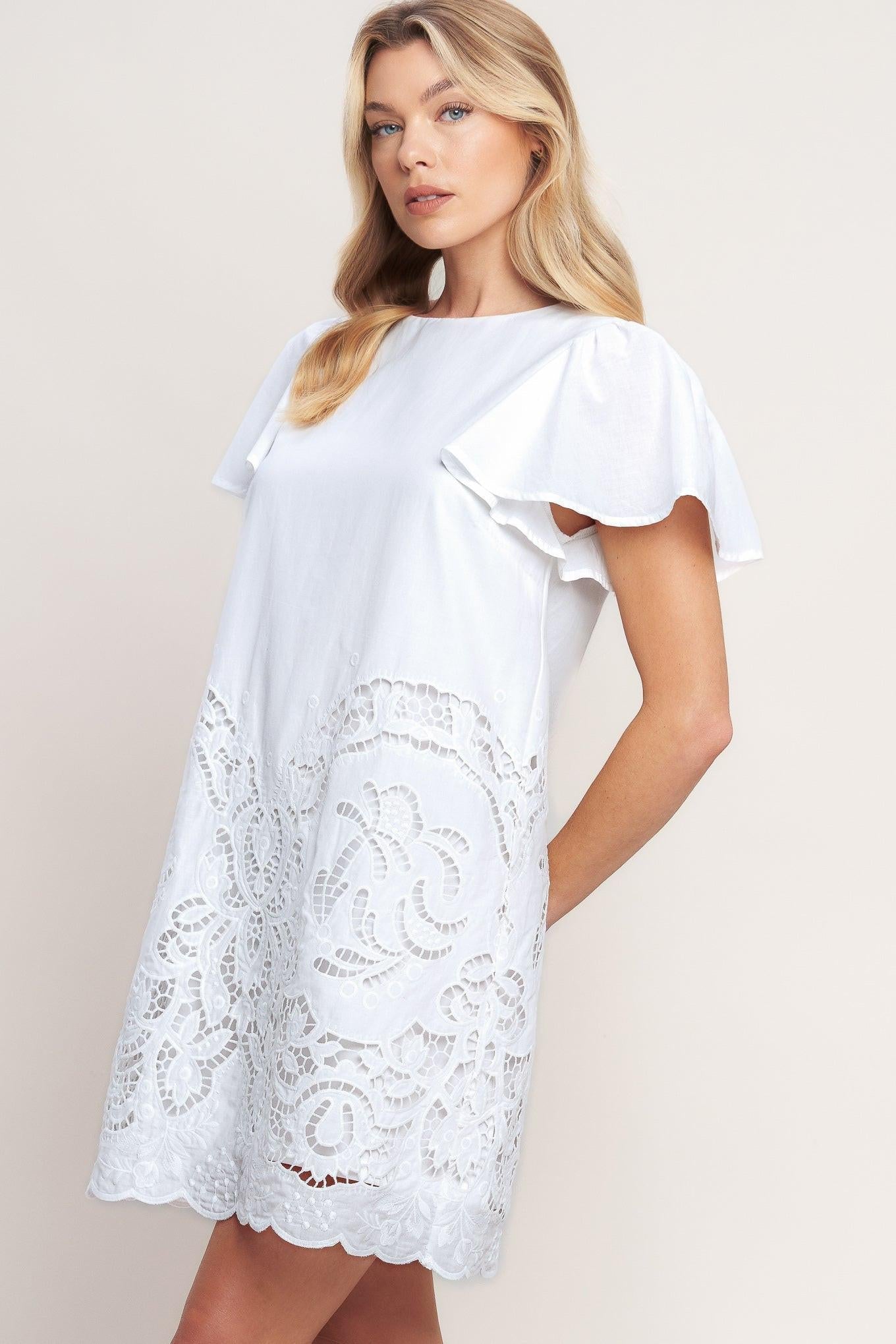 ALL THE RIGHT REASONS WOVEN EYELET DRESS