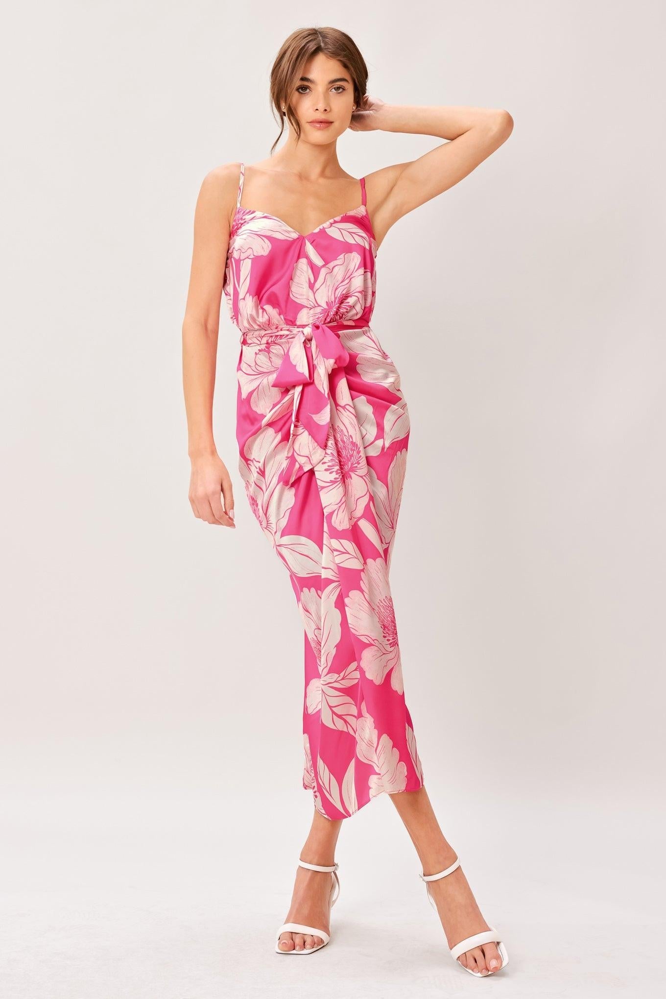 BOLD PETALIA WOVEN MIDI DRESS