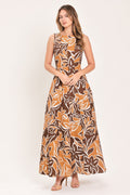 AMBER FLORAL MOTION WOVEN MAXI DRESS