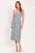 CELESTIAL GARDEN JACQUARD WOVEN TUBE DRESS