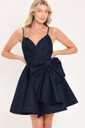 DEEP BLUE CELEBRATION DENIM MINI DRESS