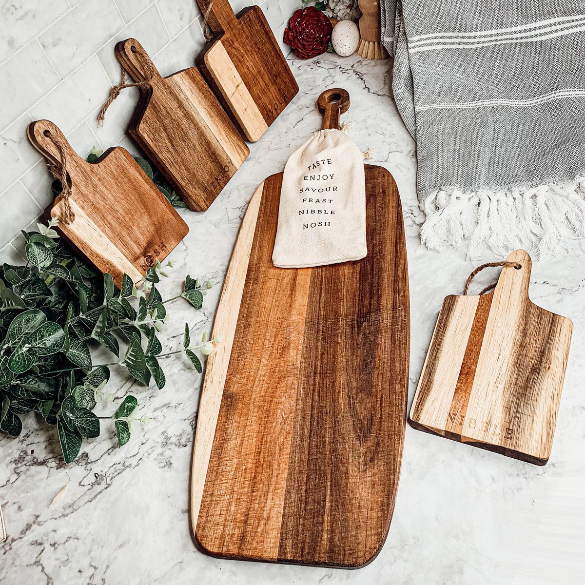 Charcuterie Board with Bamboo Markers – 23 x 8 in