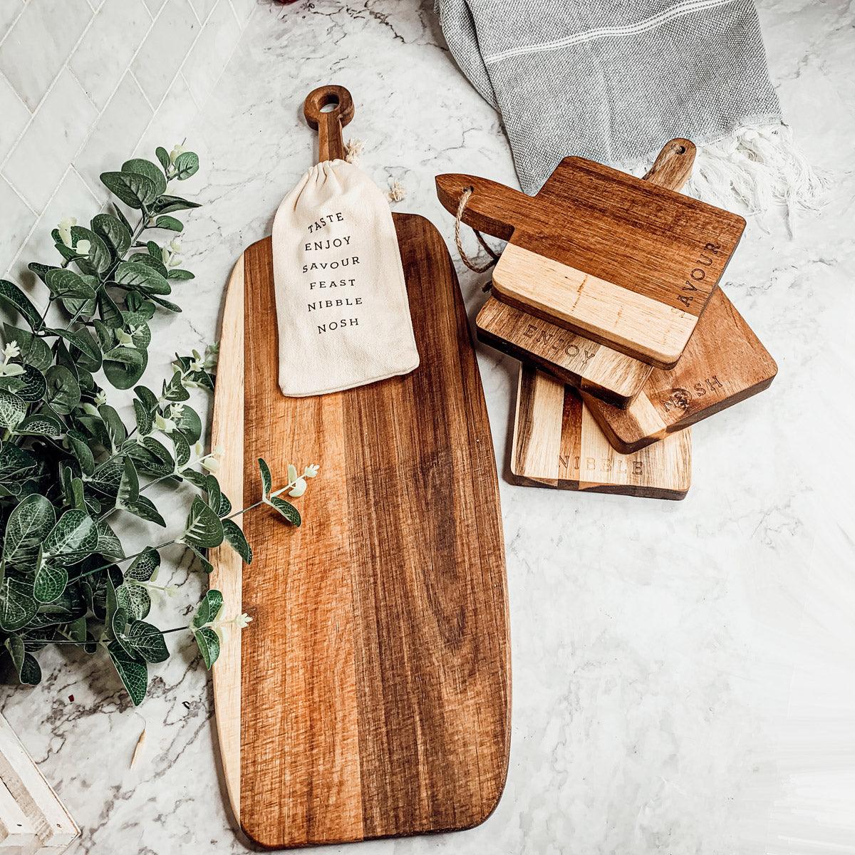 Charcuterie Board with Bamboo Markers – 23 x 8 in