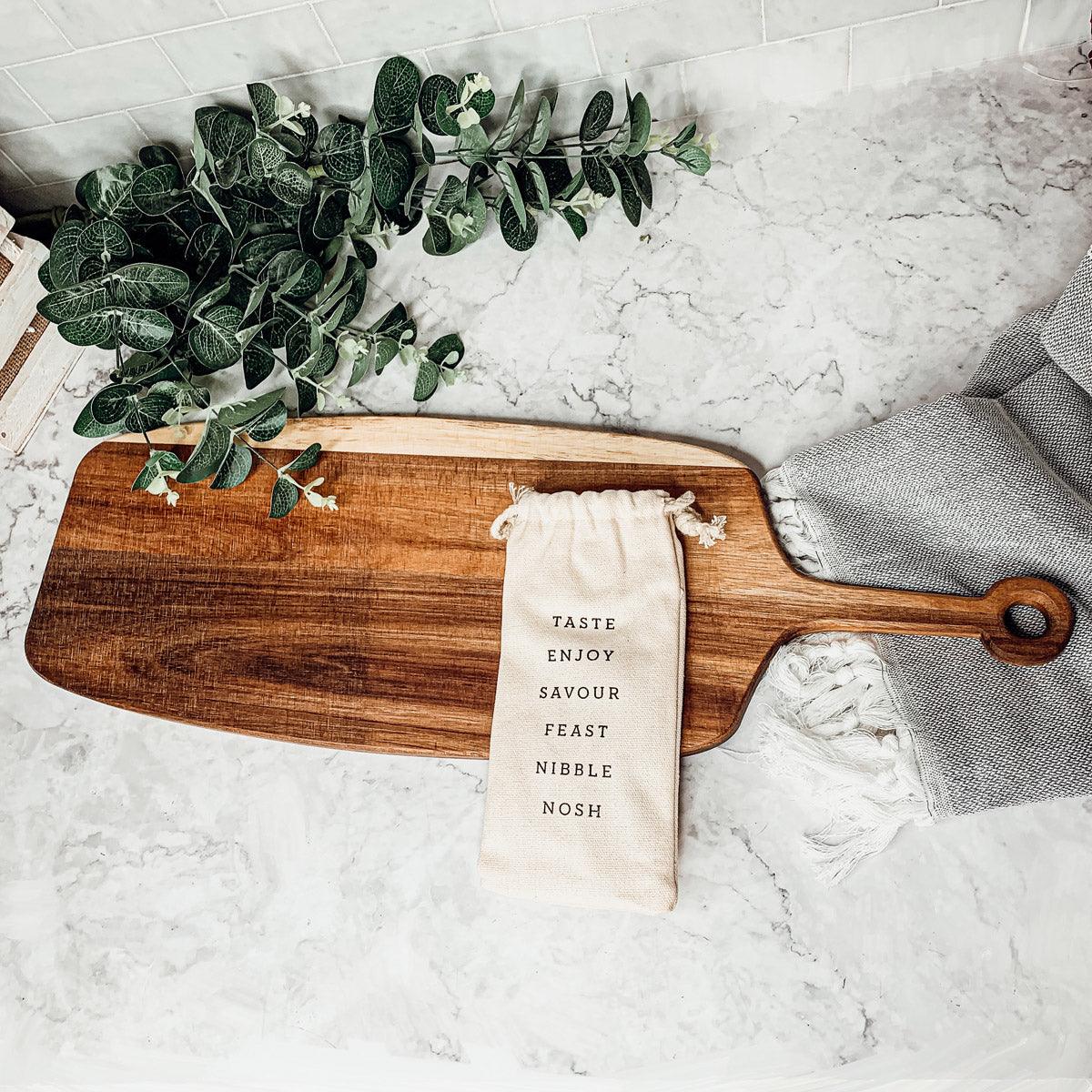Charcuterie Board with Bamboo Markers – 23 x 8 in