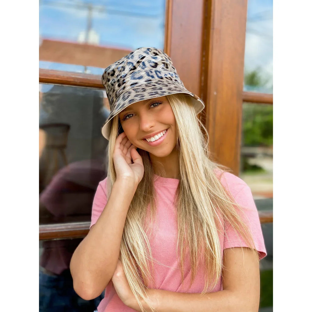 C.C Leopard Reversible Rain Bucket Hat