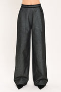 METALLIC HOURGLASS WOVEN WIDE LEG PANTS