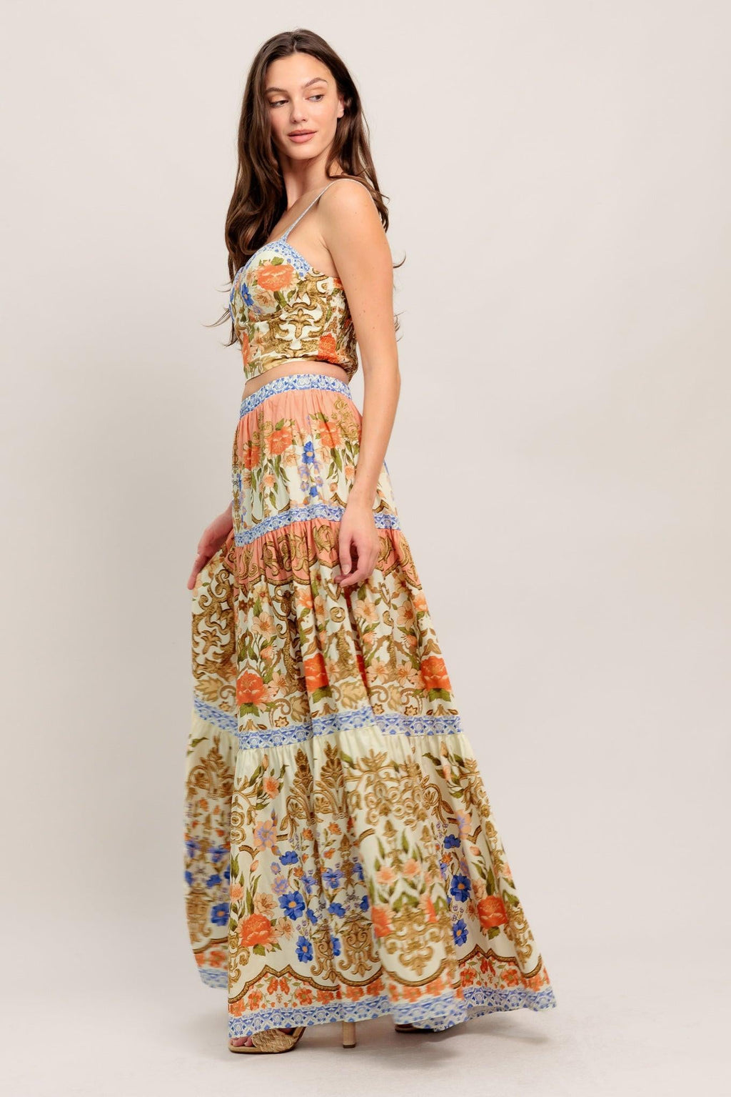 SWEET MEADOW MEMORIES WOVEN TOP AND SKIRT SET