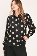 URBAN CIRCLES WOVEN TOP
