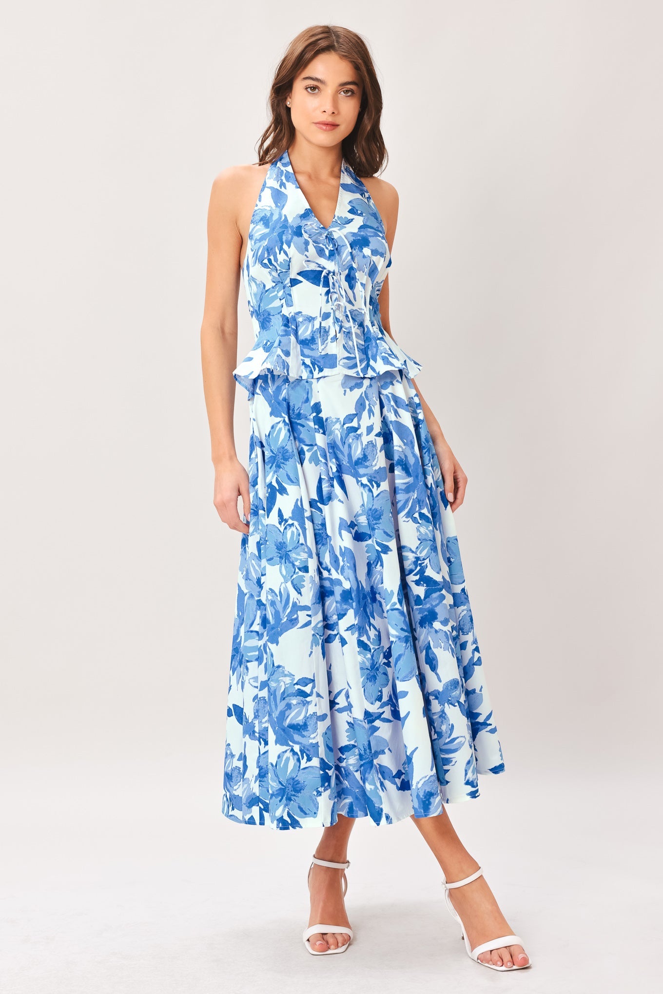 SKY BLOSSOM WOVEN TOP
