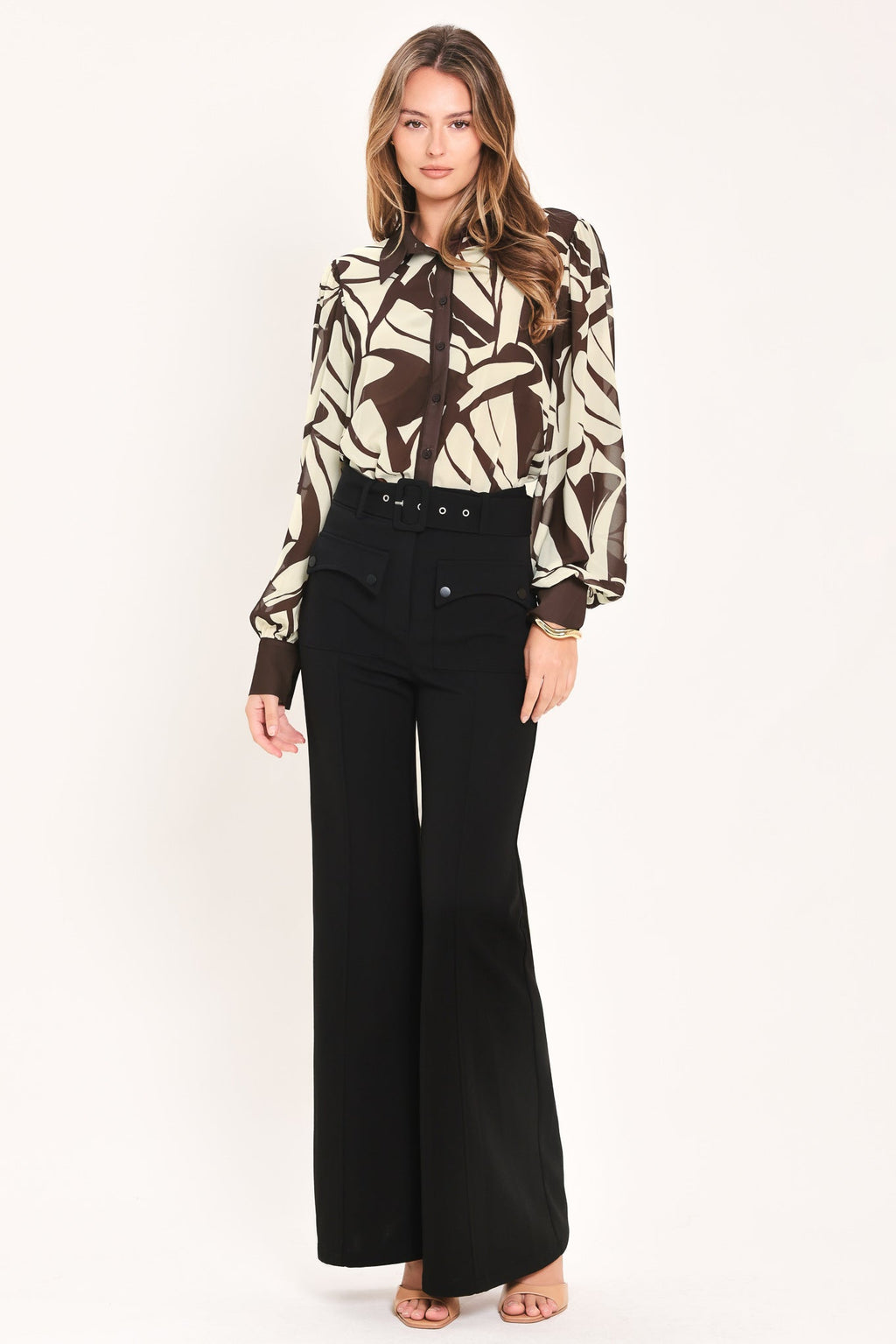 VANILLA VINE MOSAIC WOVEN TOP