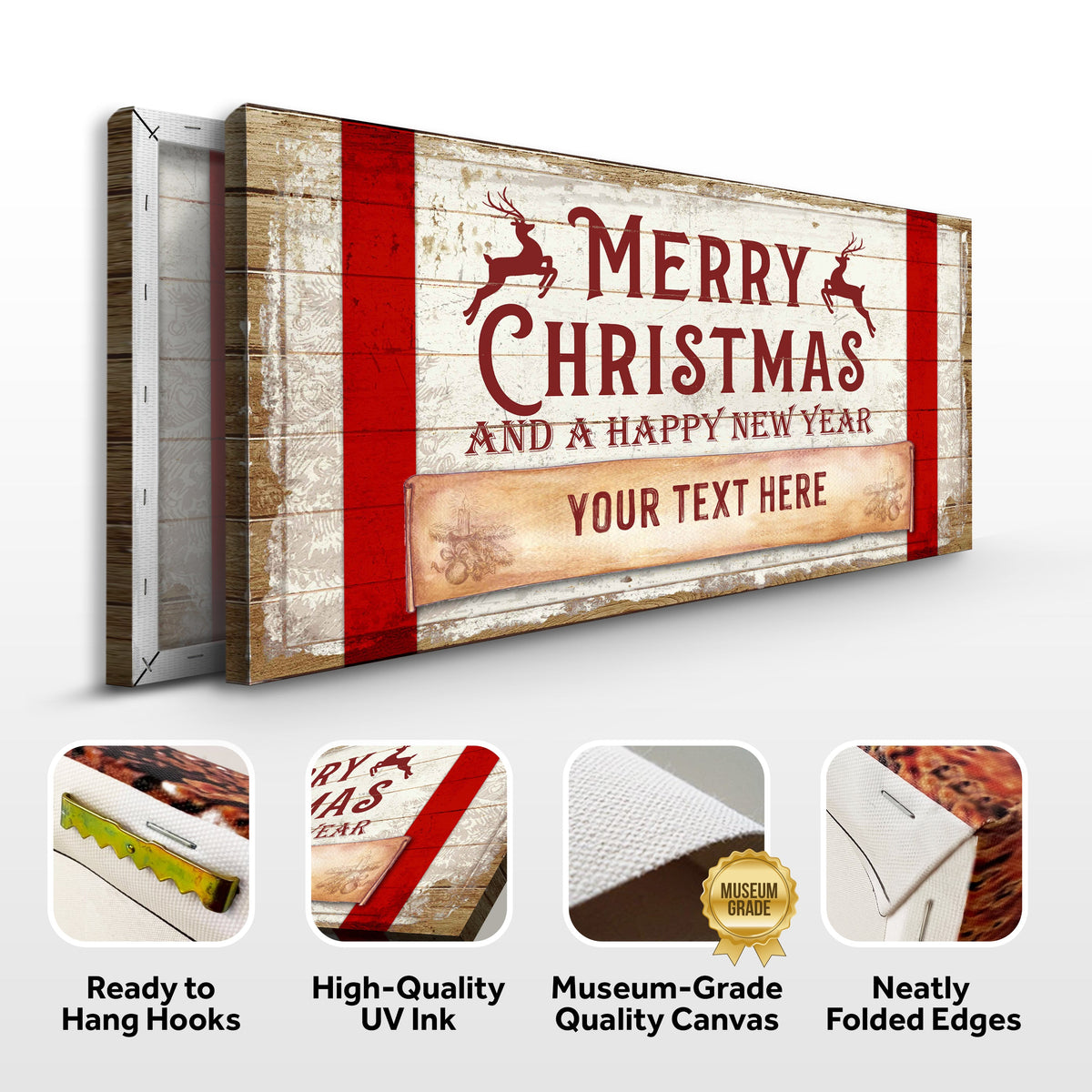 Merry Christmas & Happy New Year Canvas Wall Art