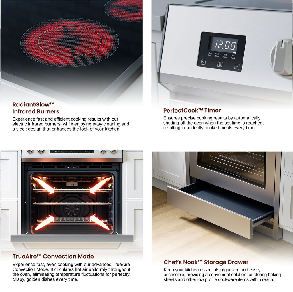 Rangaire 30" Electric Range AirFry Convection Oven Slide-in Stainless Steel RRE303TS