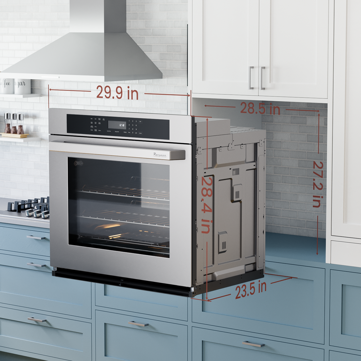 Rangaire 30" Single Electric Wall Oven Self-cleaning Air Fry True Convection Stainless Steel RWOS301GS